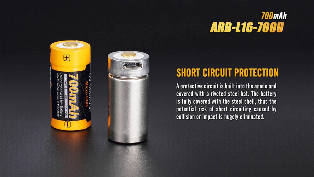 Batteries And Chargers FENIX ARB-L16-700U 16340 Rechargeable Battery - Image 5