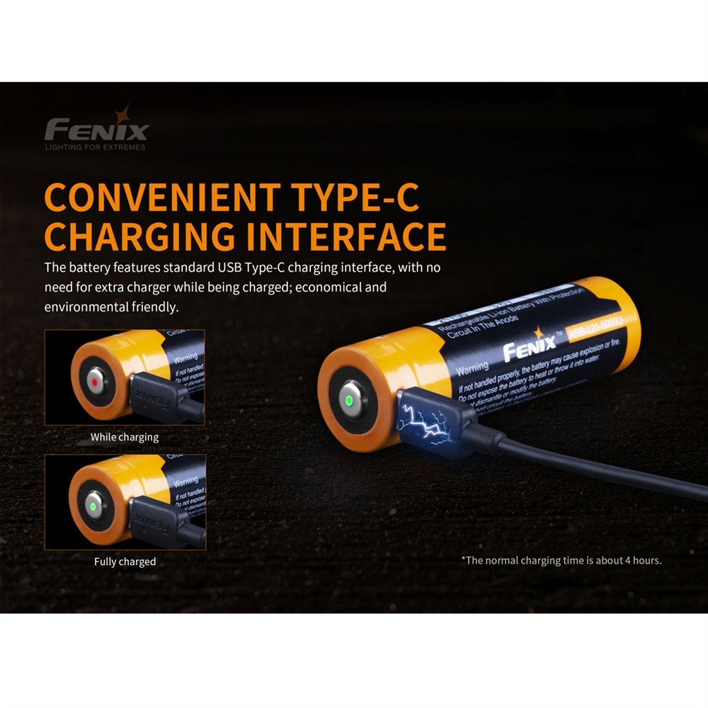 Batteries And Chargers Fenix ARB-L21-5000U 5000mAh 21700 USB C Rechargeable Battery - Image 3