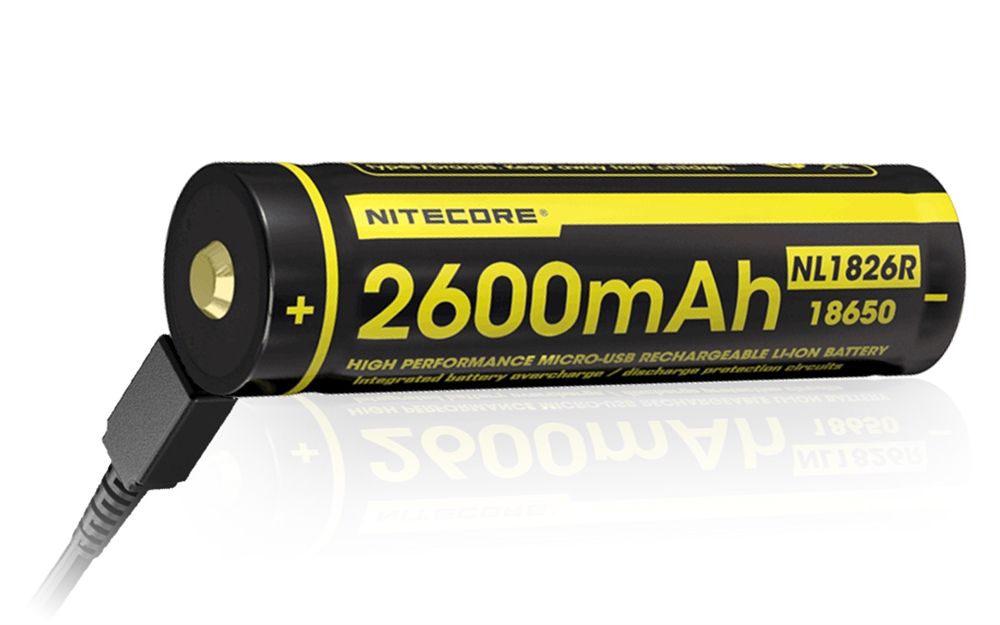 Batteries & Chargers NITECORE NL1826R USB Rechargeable 2600mAh 18650 Battery