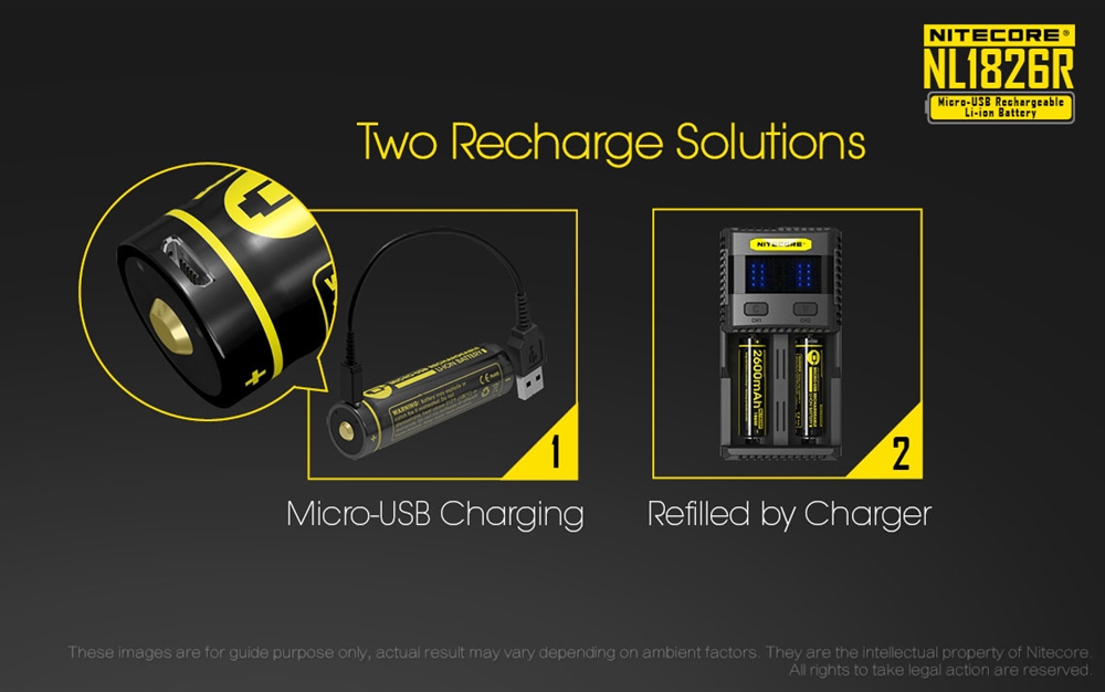 Batteries & Chargers NITECORE NL1826R USB Rechargeable 2600mAh 18650 Battery - Image 3