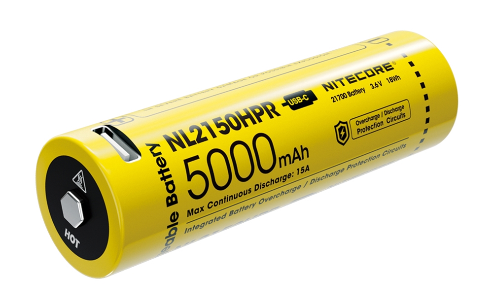 Batteries & Chargers NITECORE NL2150HPR 5000mAh USB-C 21700 Battery (>>15A)