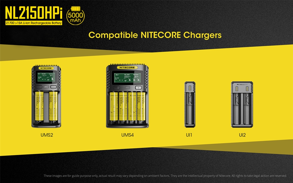 Batteries & Chargers NITECORE NL2150HPi 5000mAh 21700 >15A Rechargeable Battery - Image 3
