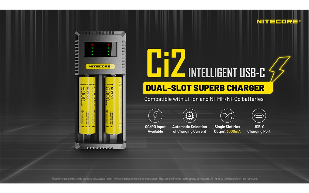 Battery Chargers Nitecore Ci2 Dual Slot Universal Battery Charger - Image 2