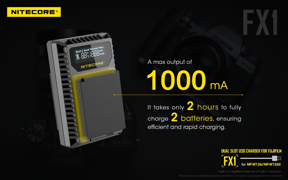 Camera Accessories NITECORE FX1 Charger For Fujifilm NP-W126, NP-W126S Battery - Image 4