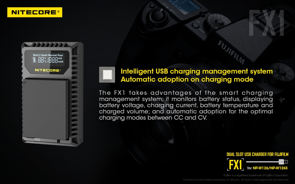 Camera Accessories NITECORE FX1 Charger For Fujifilm NP-W126, NP-W126S Battery - Image 6