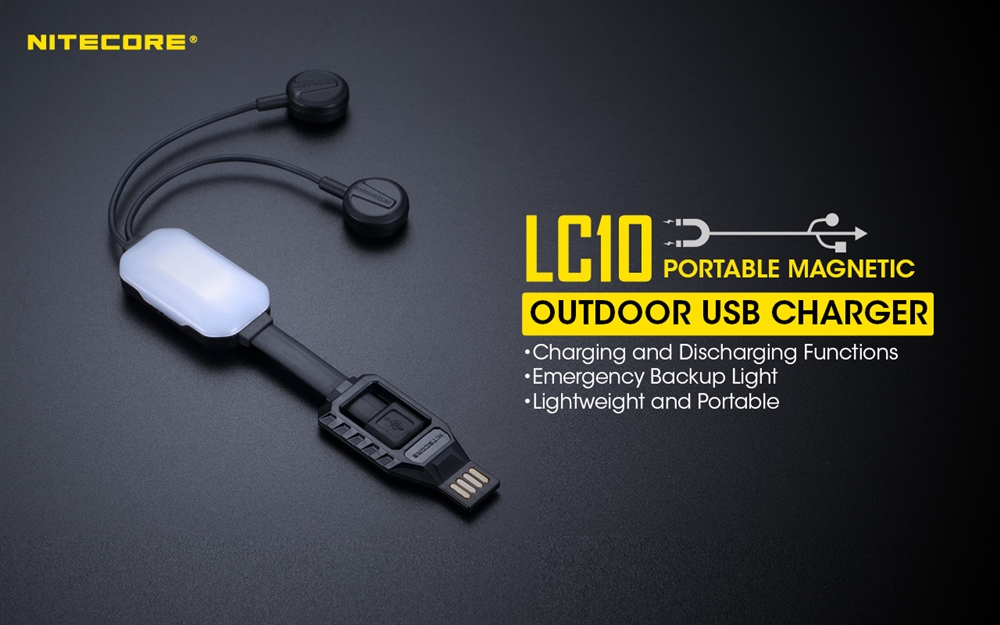 Battery Chargers NITECORE LC10 Magnetic USB Battery Charger & Power Bank - Image 2
