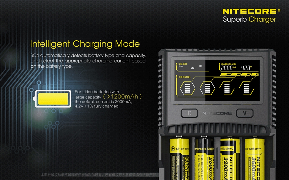 Batteries & Chargers NITECORE SC4 Superb Charger 4-Slot Fast Battery Charger - Image 3