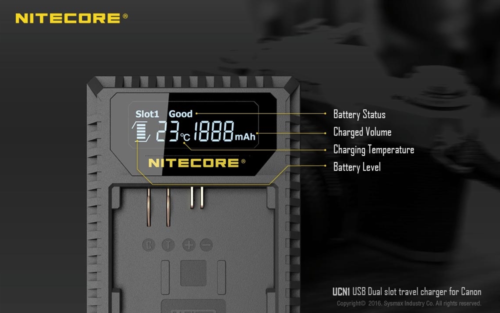 Camera Accessories NITECORE UCN1 - 2 Port USB Canon Battery Travel Charger - Image 5