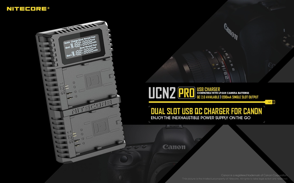 Camera Accessories NITECORE UCN2 Pro Digital Charger For Canon Batteries - Image 2
