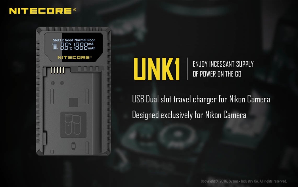 Camera Accessories NITECORE UNK1 - 2 Port USB Nikon Battery Travel Charger - Image 2