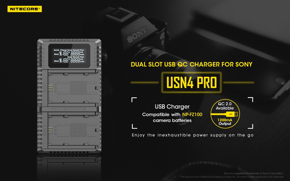 Camera Accessories NITECORE USN4 Pro Charger For Sony NP-FZ100 Batteries - Image 2