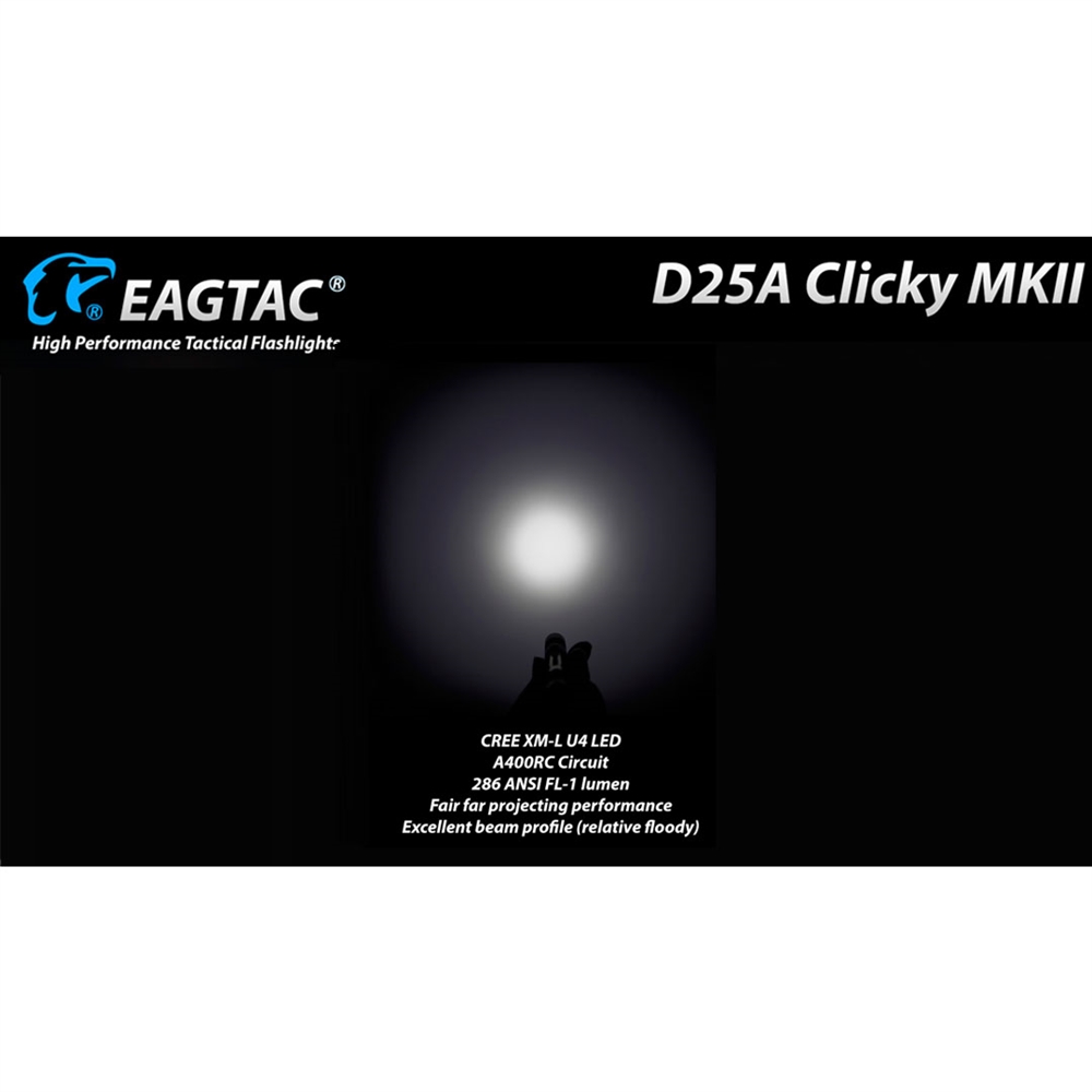 EagTac EDC Flashlights EagleTac D25A Clicky MKII 405 Lumen AA Tactical Flashlight - Image 5