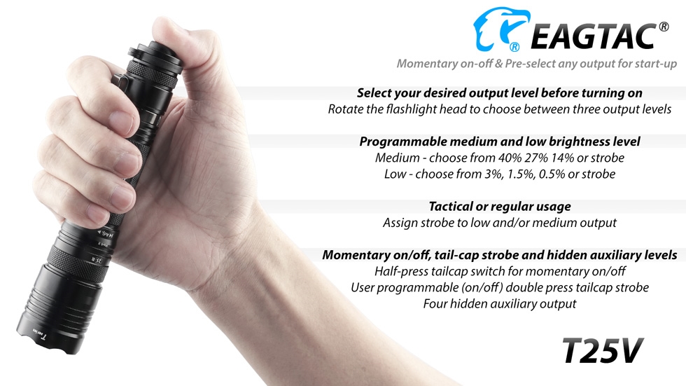 Tactical Flashlights EagleTac (Eagtac) T25V 3200 Lumen Rechargeable Flashlight - Image 6