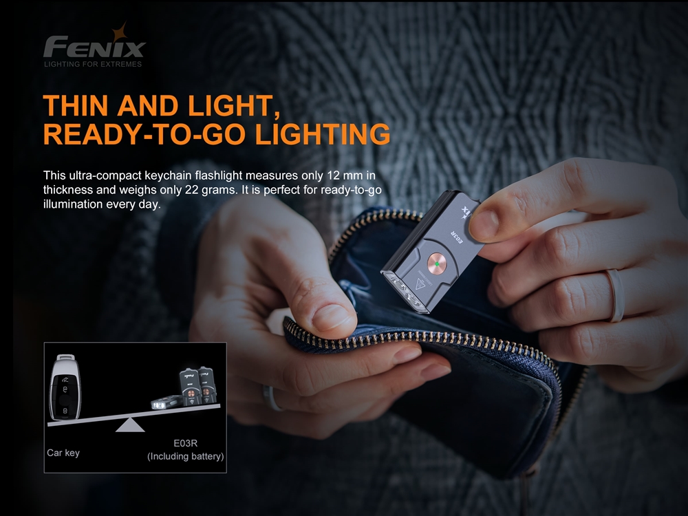 EDC Flashlights Fenix E03R 260 Lumen USB-C Rechargeable Keychain Flashlight - Image 6