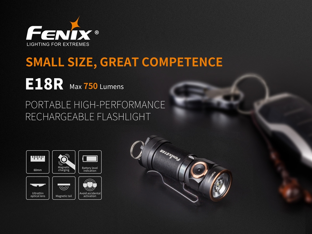 EDC Flashlights Fenix E18R 750 Lumen Ultra Compact Rechargeable Flashlight - Image 2