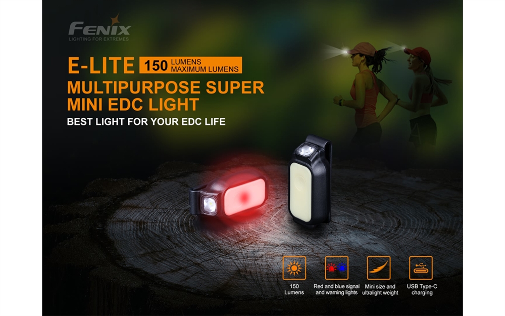 EDC Flashlights Fenix E-LITE 150 Lumen Tri-Color Clip-on Flashlight - Image 2