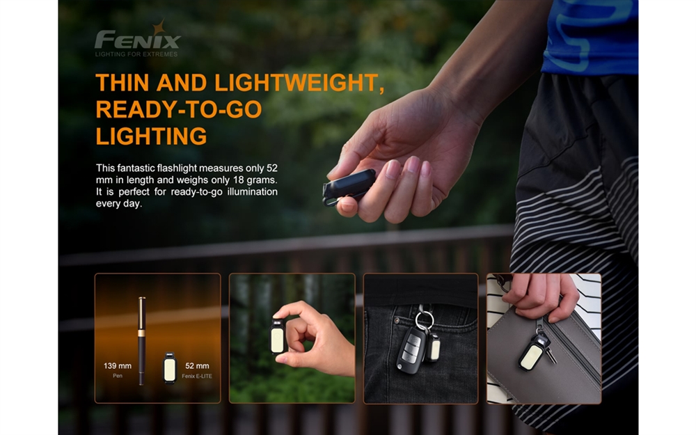 EDC Flashlights Fenix E-LITE 150 Lumen Tri-Color Clip-on Flashlight - Image 6