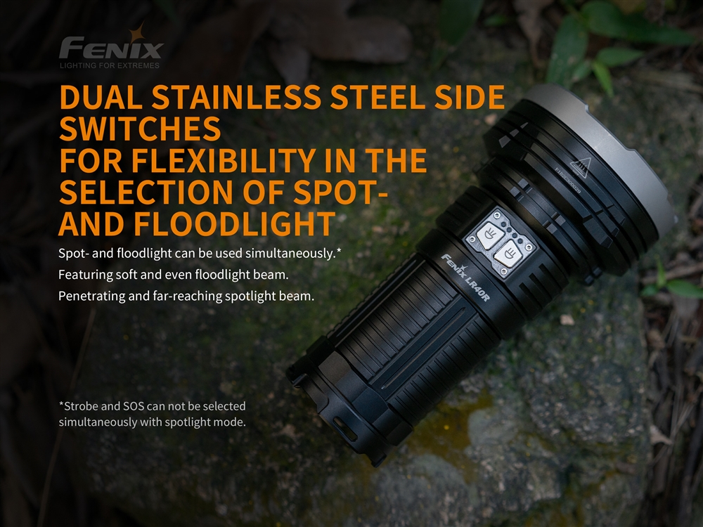 Long Throw Ultra Bright Fenix LR40R 12000 Lm USB Rechargeable Flashlight - Image 2