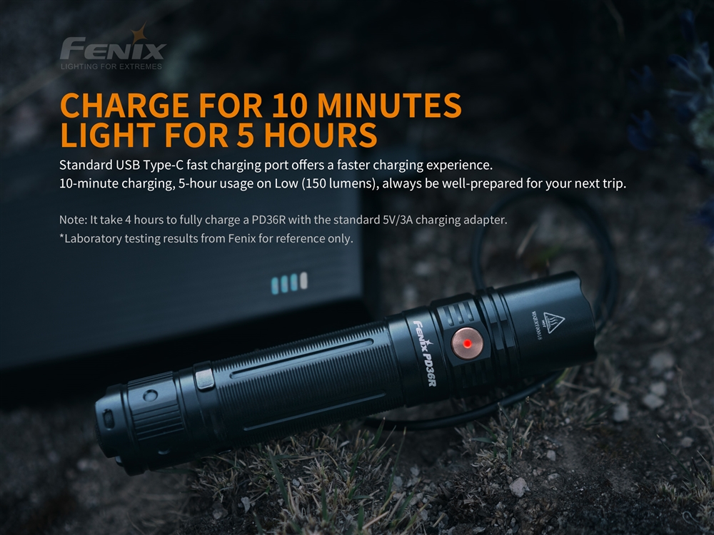 Tactical Flashlights Fenix PD36R 1600 Lumen Rechargeable Tactical Flashlight Kit - Image 4