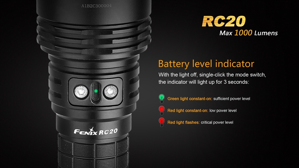 Tactical Flashlights Fenix RC20 XM-L2 1000 Lumens Rechargeable LED Light - Image 5