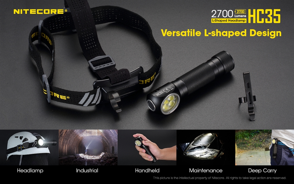 Headlamps NITECORE HC35 2700 Lumen Rechargeable L-Shape Headlamp - Image 4
