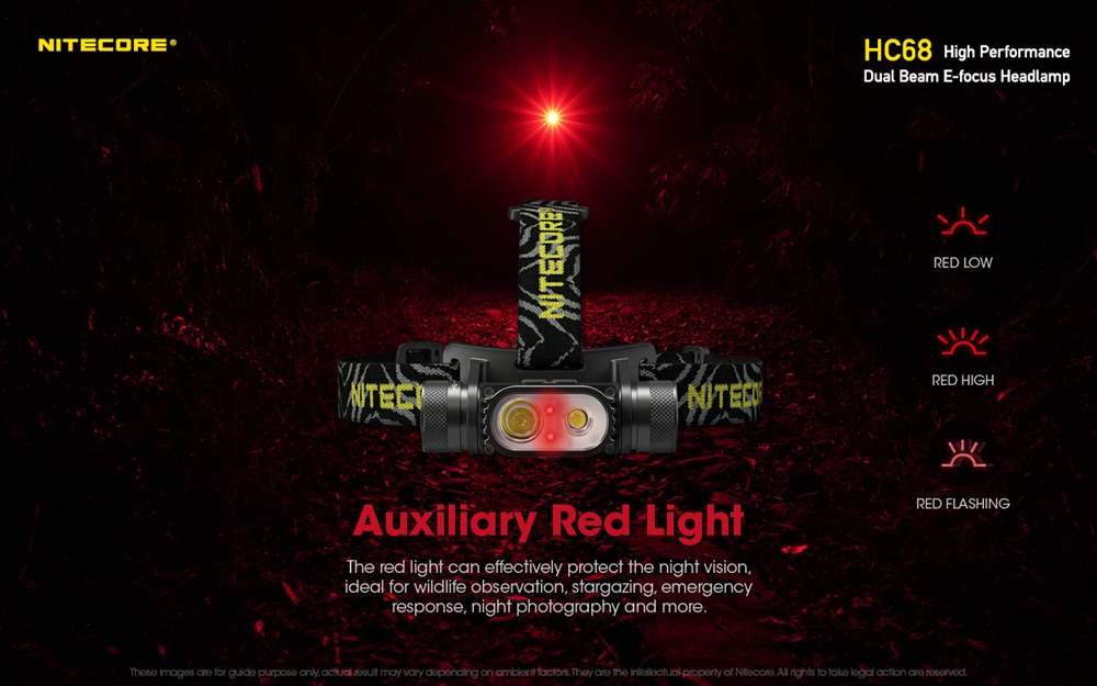 Headlamps Nitecore HC68 2000 Lumen Rechargeable Focusable Headlamp - Image 6