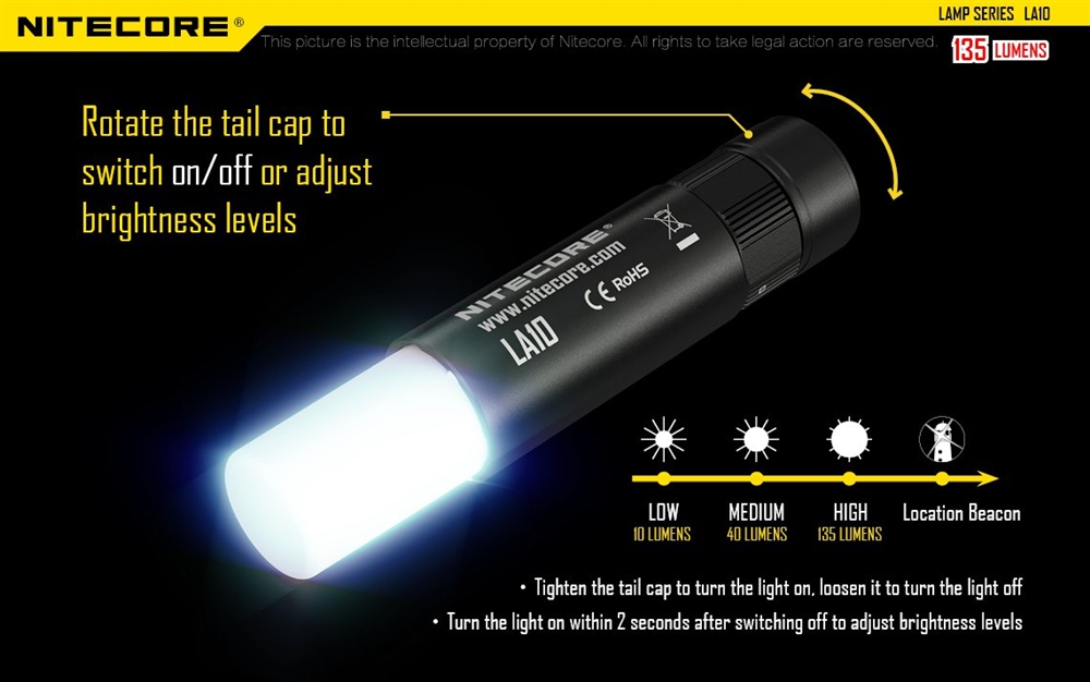 Lanterns NITECORE LA10 135 Lumen Camping Lantern LED Flashlight - Image 5
