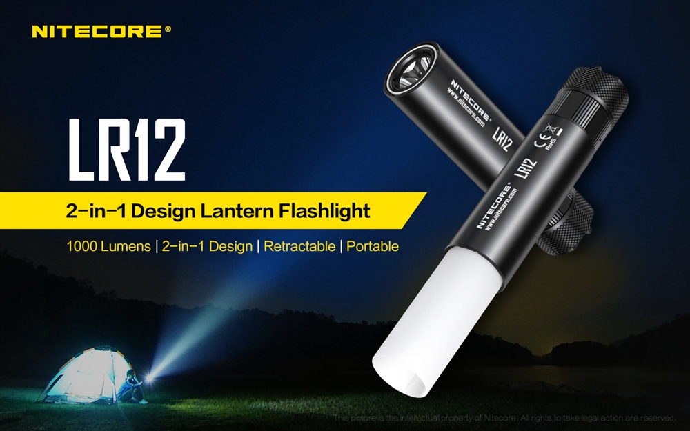 Lanterns NITECORE LR12 1000 Lumen Retractable Diffuser LED Lantern - Image 2