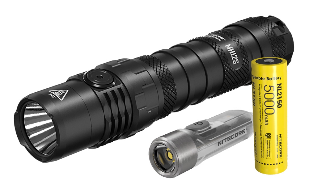 Rechargeable Flashlights NITECORE MH12S Rechargeable Flashlight And TIKI Light