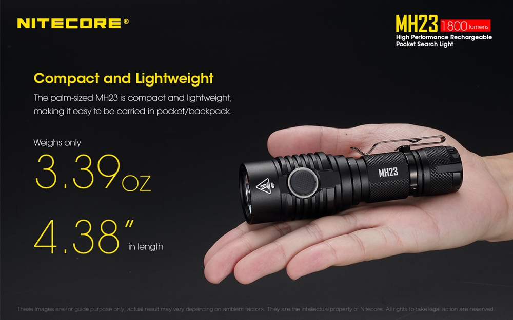 Rechargeable Flashlights NITECORE MH23 1800 Lumen USB Rechargeable Mini Flashlight - Image 4