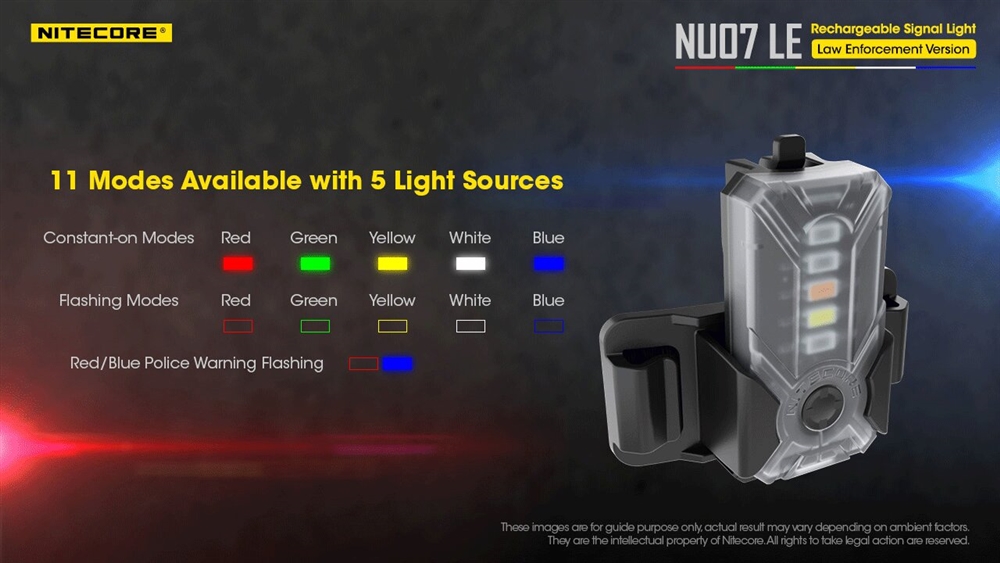 Headlamps Nitecore NU07 LE 5-Color Rechargeable Signal Light - Image 3