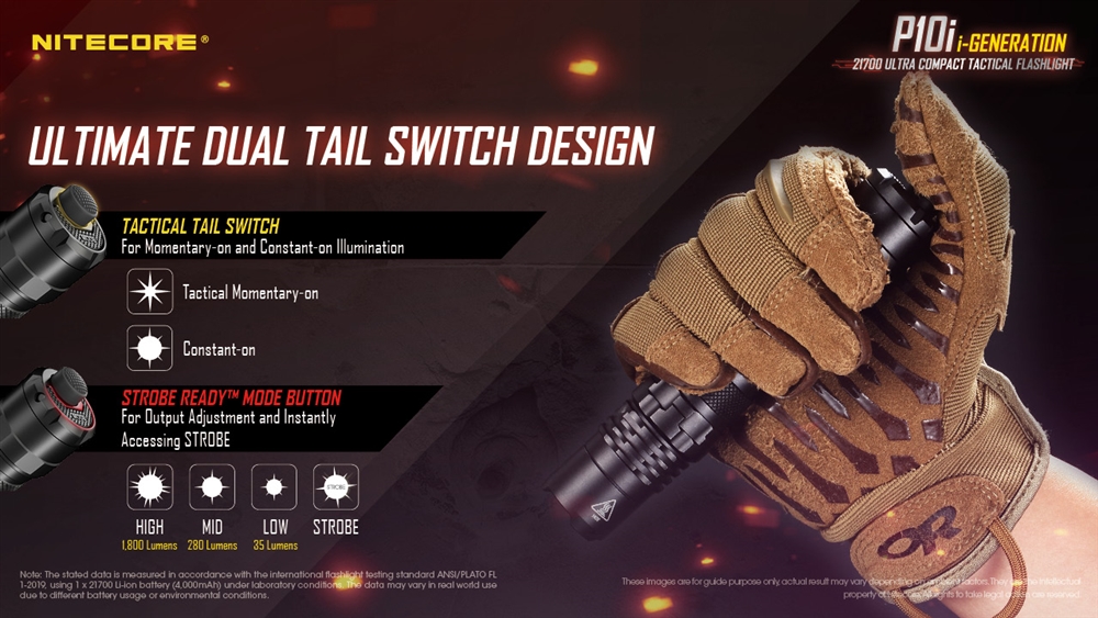 Tactical Flashlights NITECORE P10i 1800 Lm USB-C Rechargeable Tactical Flashlight - Image 3