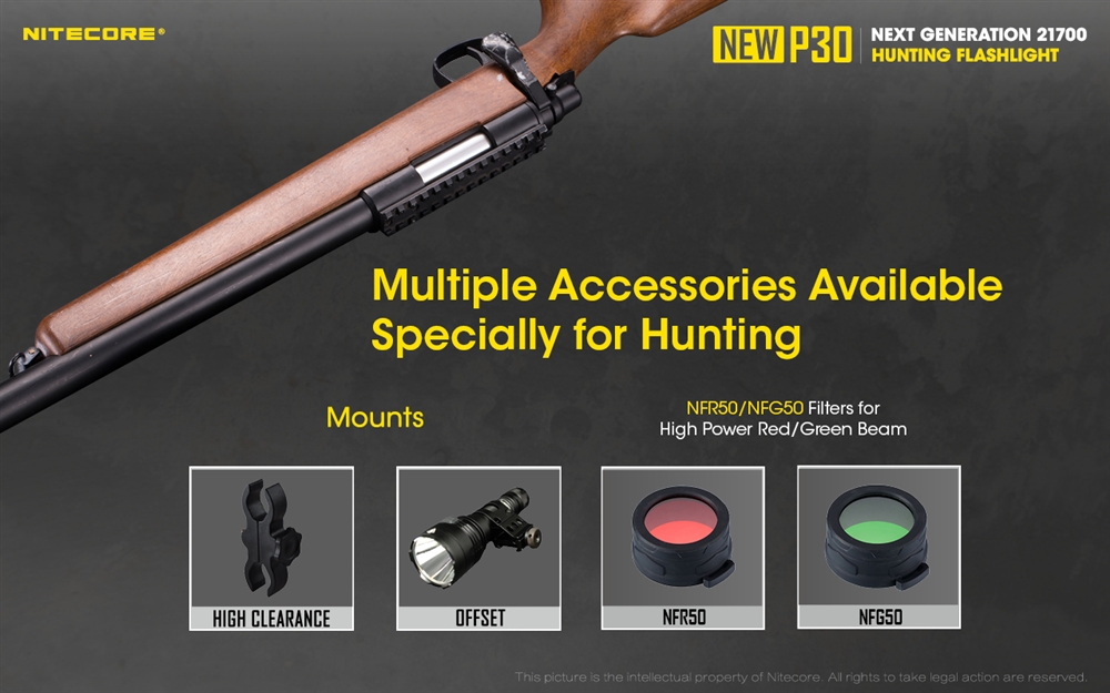 Hunting Flashlights NITECORE NEW P30 1000 Lumen Long Throw Hunting Flashlight Kit - Image 3