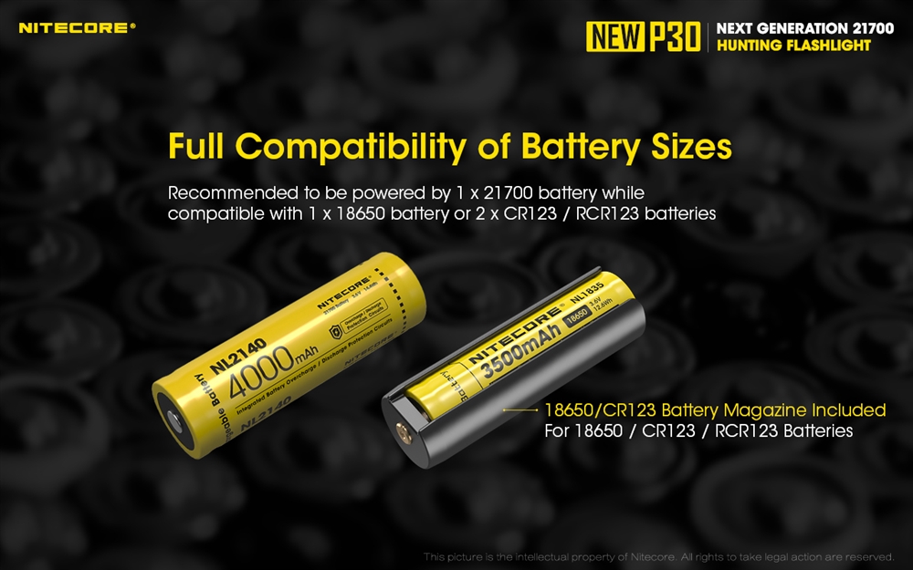 Hunting Flashlights NITECORE NEW P30 1000 Lumen Long Throw Hunting Flashlight Kit - Image 5