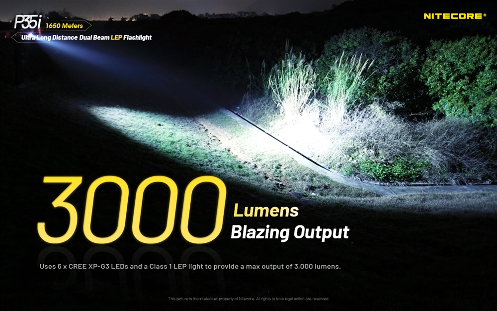 Outdoor Flashlights Nitecore P35i 3000 Lumen Rechargeable LEP Flashlight - Image 4