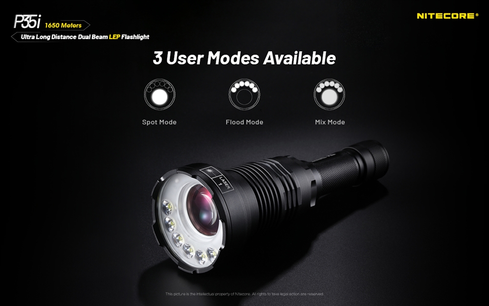 Outdoor Flashlights Nitecore P35i 3000 Lumen Rechargeable LEP Flashlight - Image 6