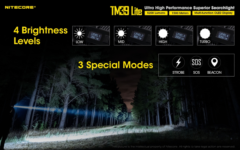 Ultra Bright Flashlights NITECORE TM39 Lite 5200 Lumen Long Throw Flashlight - Image 6