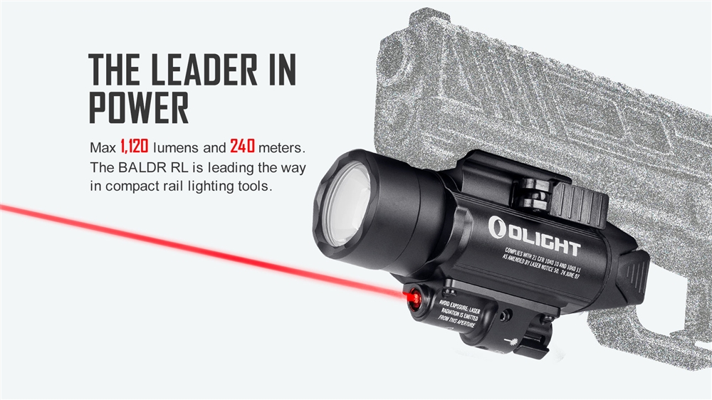 PL, Baldr And Odin Series Olight Baldr RL 1120 Lumen Flashlight With Red Beam - Image 3
