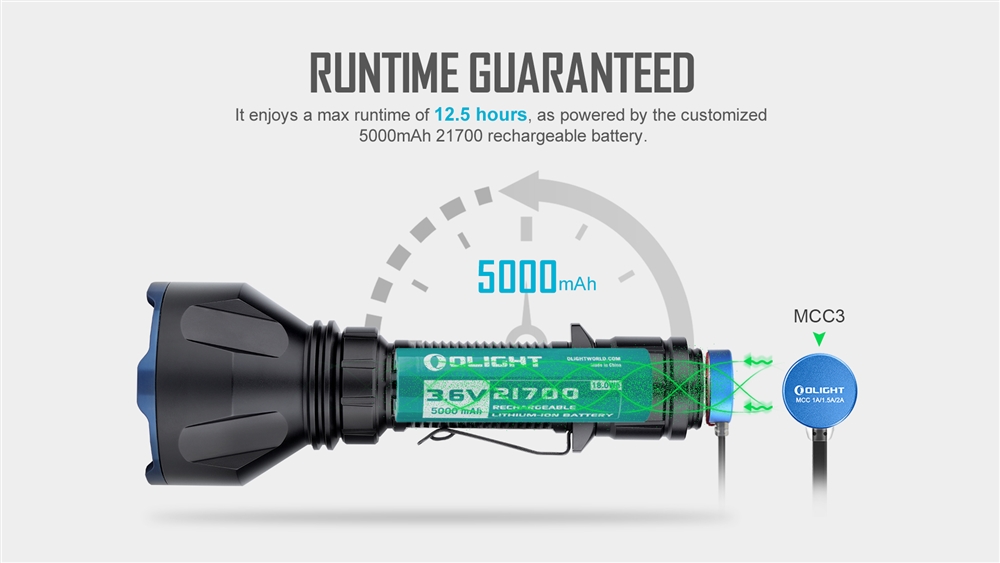 Super Bright Long Throw Flashlights Olight Warrior X Turbo Long Throw Rechargeable Flashlight - Image 3