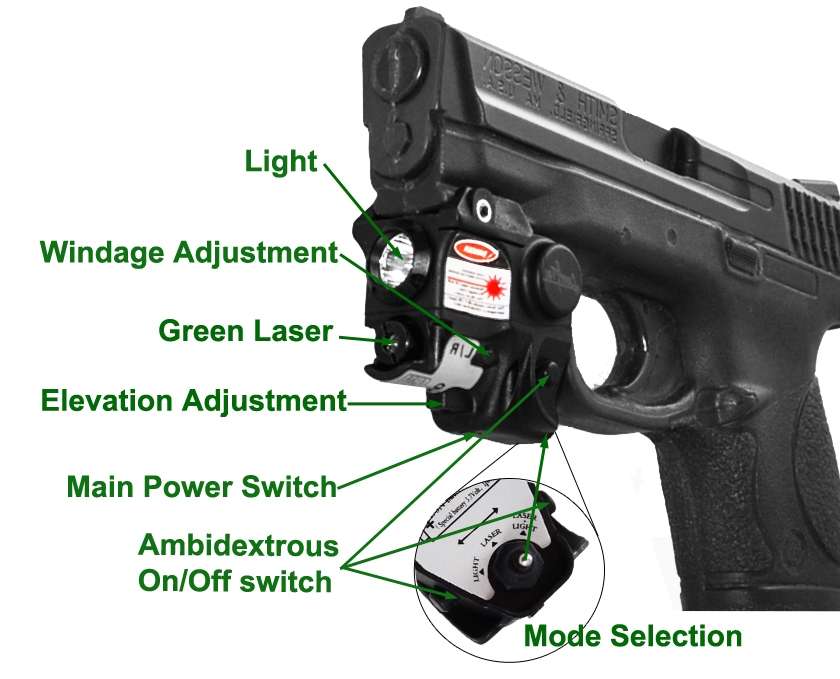 Laser Sights Lasertac Rechargeable Subcompact Green Laser Light Combo - Image 5