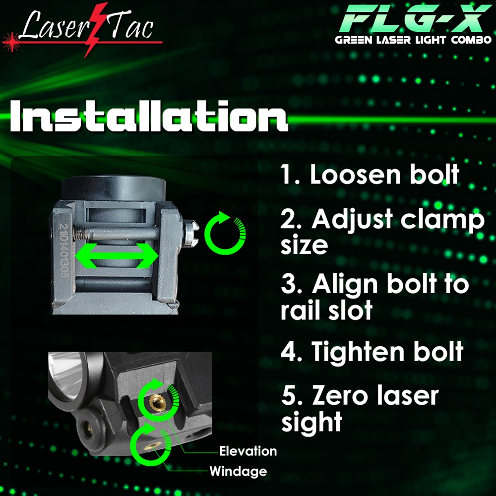LaserTac FLG-X Rechargeable Green Laser Light Combo - Image 6